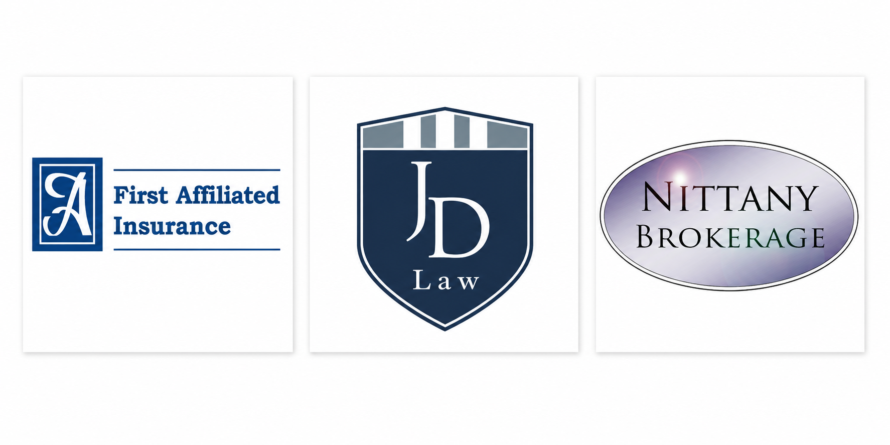 Platinum Level Sponsor logos featuring first affiliated insurance, jd law, and nittany brokerage.